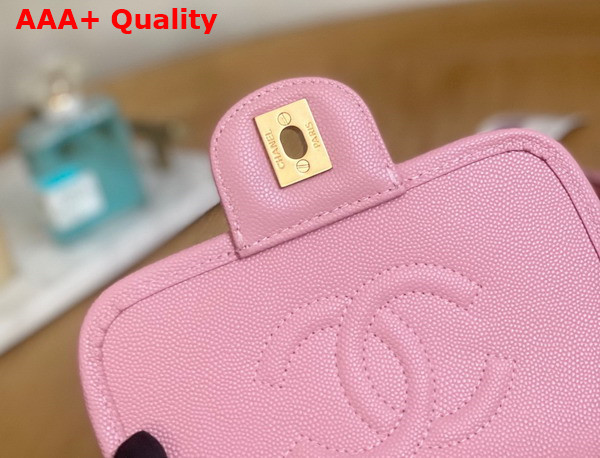 Chanel Small Flap Bag with Top Handle Pink Grained Calfskin AS3652 Replica