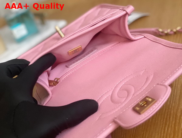 Chanel Small Flap Bag with Top Handle Pink Grained Calfskin AS3652 Replica