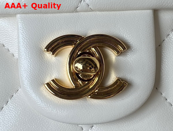 Chanel Small Flap Bag with Top Handle Shiny Lambskin Gold Tone Metal AS4023 Replica