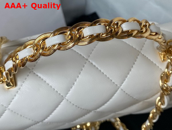 Chanel Small Flap Bag with Top Handle Shiny Lambskin Gold Tone Metal AS4023 Replica