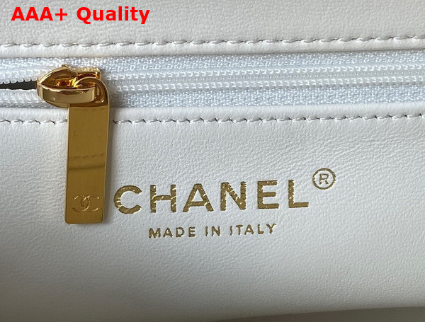 Chanel Small Flap Bag with Top Handle Shiny Lambskin Gold Tone Metal AS4023 Replica