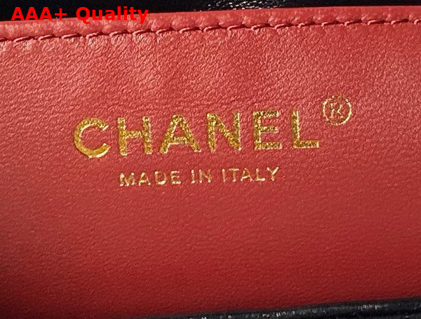 Chanel Small Flap Bag with Top Handle in Black Shiny Lambskin Gold Tone Metal AS4993 Replica