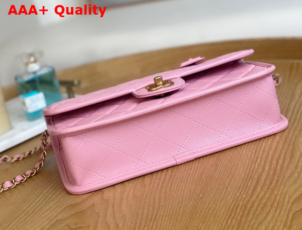 Chanel Small Flap Bag with Top Handle in Pink Grained Calfskin AS3653 Replica