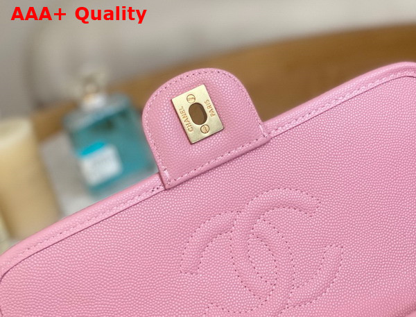 Chanel Small Flap Bag with Top Handle in Pink Grained Calfskin AS3653 Replica