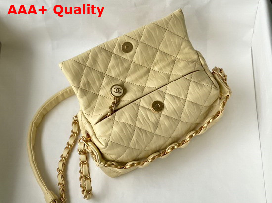 Chanel Small Hobo Bag Beige Crumpled Lambskin and Gold Tone Metal AS2479 Replica