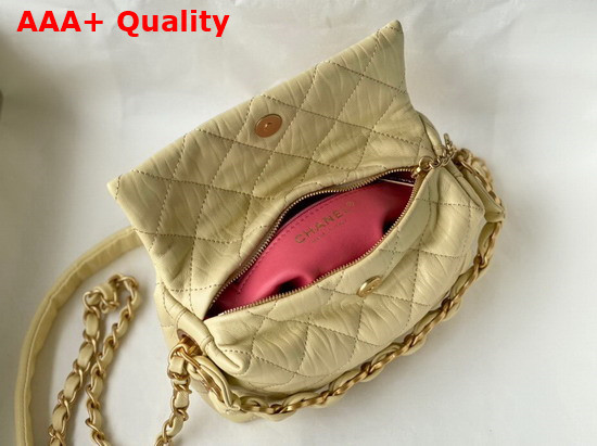 Chanel Small Hobo Bag Beige Crumpled Lambskin and Gold Tone Metal AS2479 Replica