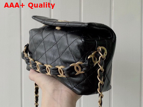 Chanel Small Hobo Bag Black Crumpled Lambskin and Gold Tone Metal AS2479 Replica