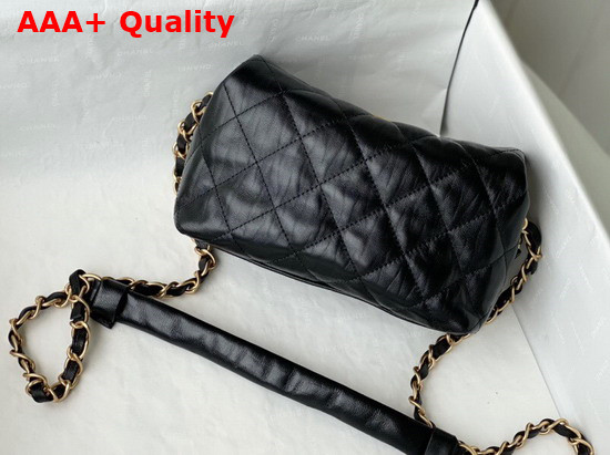 Chanel Small Hobo Bag Black Crumpled Lambskin and Gold Tone Metal AS2479 Replica