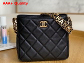 Chanel Small Hobo Bag Grained Calfskin Gold Tone Metal Black Ref AS3223 Replica