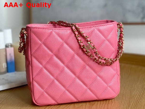 Chanel Small Hobo Bag Grained Calfskin Gold Tone Metal Pink Ref AS3223 Replica