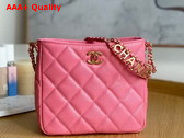 Chanel Small Hobo Bag Grained Calfskin Gold Tone Metal Pink Ref AS3223 Replica