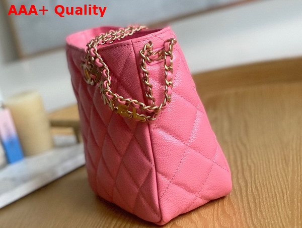 Chanel Small Hobo Bag Grained Calfskin Gold Tone Metal Pink Ref AS3223 Replica