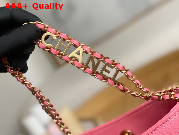 Chanel Small Hobo Bag Grained Calfskin Gold Tone Metal Pink Ref AS3223 Replica