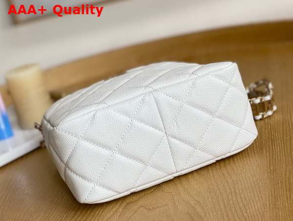 Chanel Small Hobo Bag Grained Calfskin Gold Tone Metal White Ref AS3223 Replica