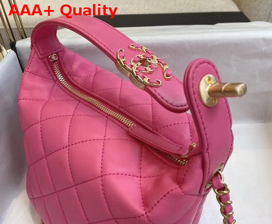 Chanel Small Hobo Bag Lambskin Gold Metal Pink AS1745 Replica