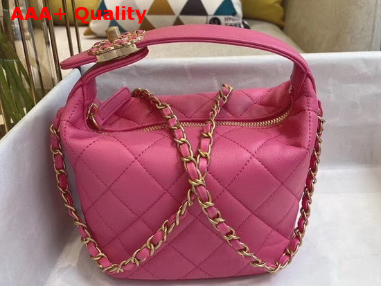 Chanel Small Hobo Bag Lambskin Gold Metal Pink AS1745 Replica