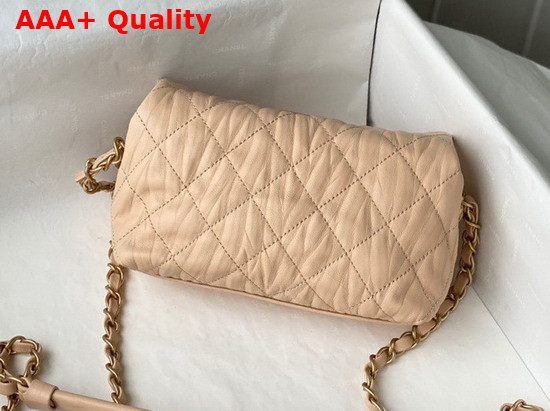 Chanel Small Hobo Bag Nude Crumpled Lambskin and Gold Tone Metal AS2479 Replica