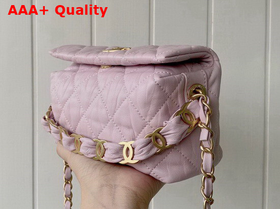 Chanel Small Hobo Bag Pink Crumpled Lambskin and Gold Tone Metal AS2479 Replica