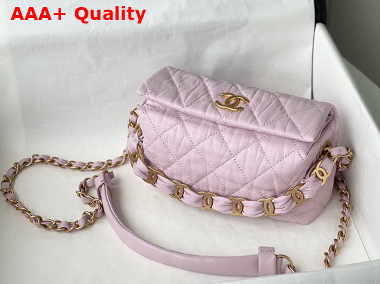 Chanel Small Hobo Bag Pink Crumpled Lambskin and Gold Tone Metal AS2479 Replica