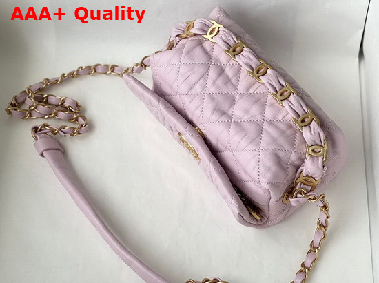 Chanel Small Hobo Bag Pink Crumpled Lambskin and Gold Tone Metal AS2479 Replica