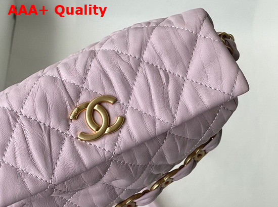 Chanel Small Hobo Bag Pink Crumpled Lambskin and Gold Tone Metal AS2479 Replica