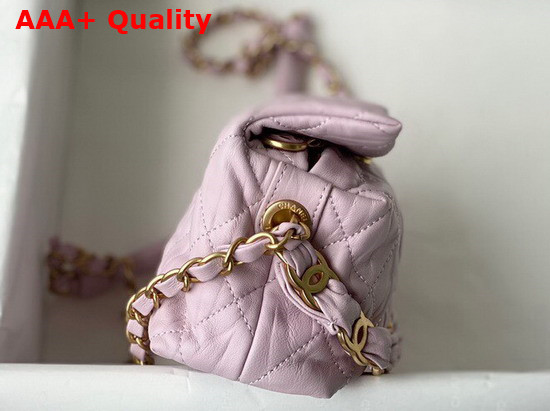 Chanel Small Hobo Bag Pink Crumpled Lambskin and Gold Tone Metal AS2479 Replica