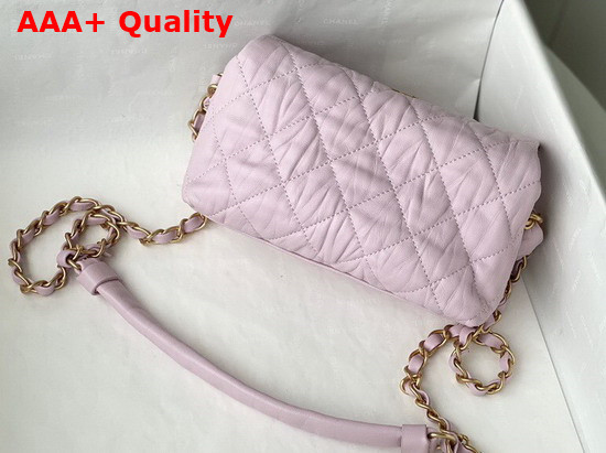 Chanel Small Hobo Bag Pink Crumpled Lambskin and Gold Tone Metal AS2479 Replica