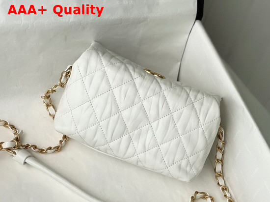 Chanel Small Hobo Bag White Crumpled Lambskin and Gold Tone Metal AS2479 Replica