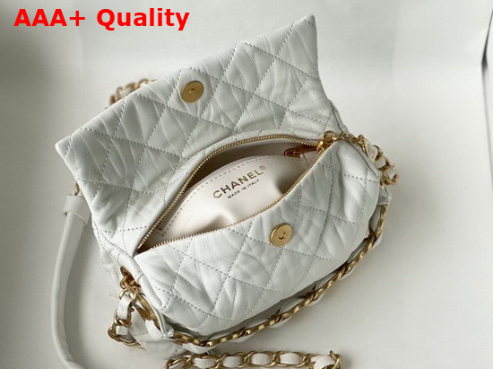 Chanel Small Hobo Bag White Crumpled Lambskin and Gold Tone Metal AS2479 Replica