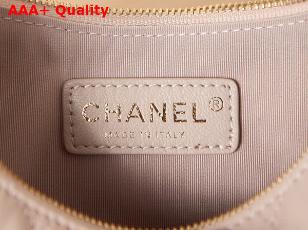 Chanel Small Hobo Bag in Beige Lambskin Shiny Light Gold Metal AS3917 Replica