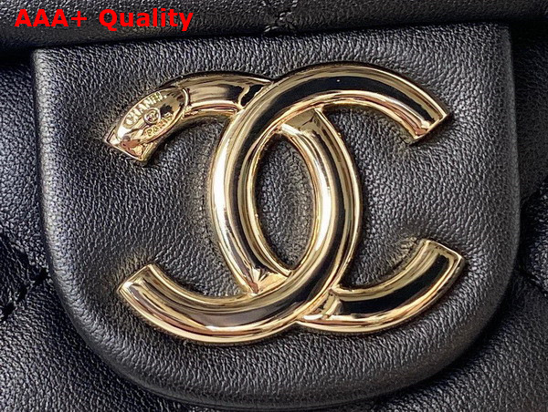 Chanel Small Hobo Bag in Black Calfskin with Gold Tone Metal Replica