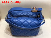 Chanel Small Hobo Bag in Blue Lambskin Gold Metal AS1745 Replica