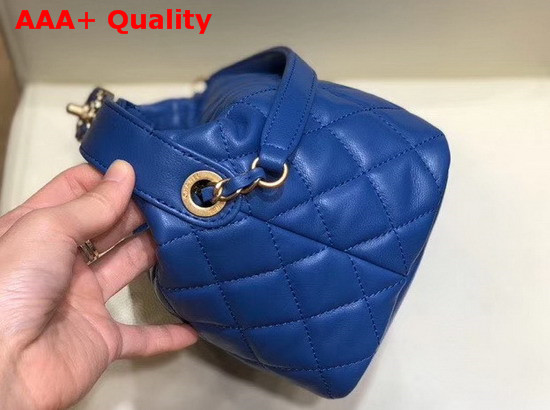 Chanel Small Hobo Bag in Blue Lambskin Gold Metal AS1745 Replica