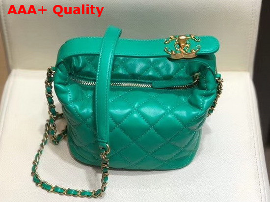 Chanel Small Hobo Bag in Green Lambskin Gold Metal AS1745 Replica