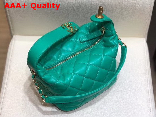 Chanel Small Hobo Bag in Green Lambskin Gold Metal AS1745 Replica