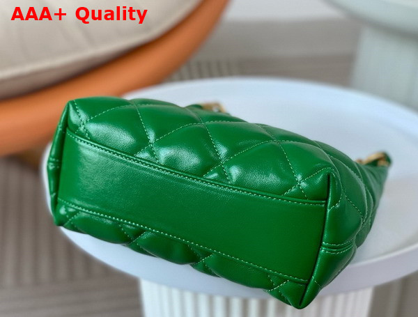 Chanel Small Hobo Bag in Green Shiny Lambskin Gold Tone Metal AS4922 Replica