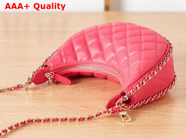 Chanel Small Hobo Bag in Rose Lambskin Shiny Light Gold Metal AS3917 Replica