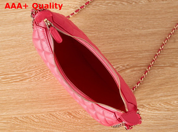 Chanel Small Hobo Bag in Rose Lambskin Shiny Light Gold Metal AS3917 Replica