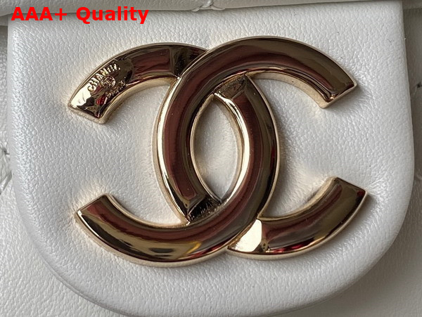 Chanel Small Hobo Bag in White Calfskin with Gold Tone Metal Replica