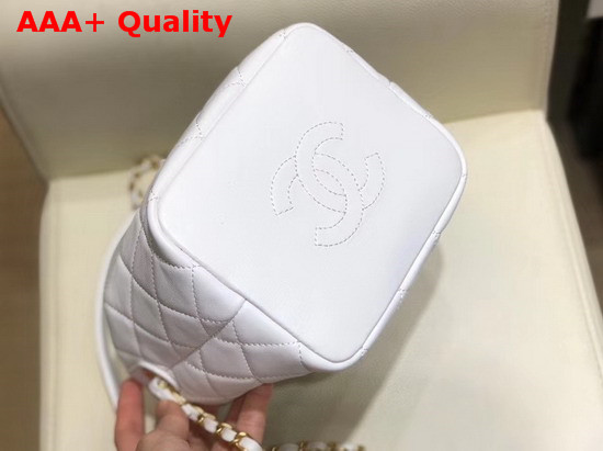 Chanel Small Hobo Bag in White Lambskin Gold Metal AS1745 Replica