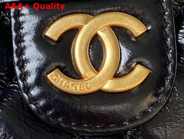 Chanel Small Hobo Handbag in Black Shiny Crumpled Calfskin Gold Tone Metal AS4323 Replica