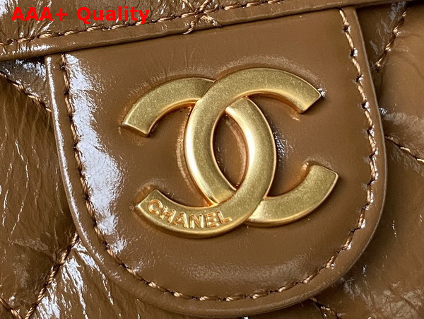 Chanel Small Hobo Handbag in Brown Shiny Crumpled Calfskin Gold Tone Metal AS4323 Replica