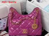 Chanel Small Hobo Handbag in Light Purple Shiny Crumpled Calfskin Gold Tone Metal AS4323 Replica