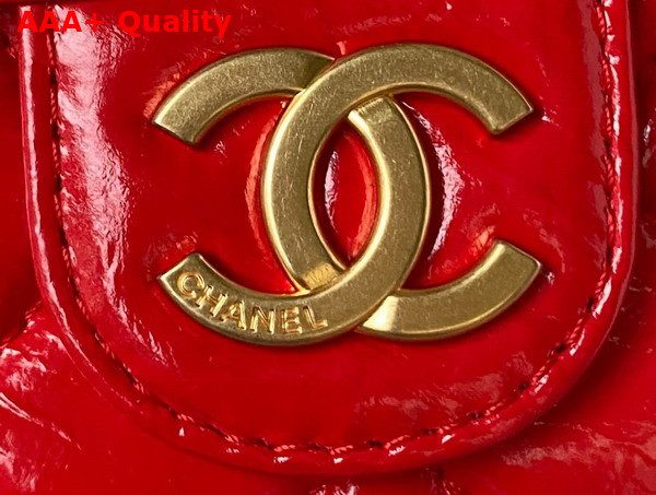 Chanel Small Hobo Handbag in Red Shiny Crumpled Calfskin Gold Tone Metal AS4323 Replica