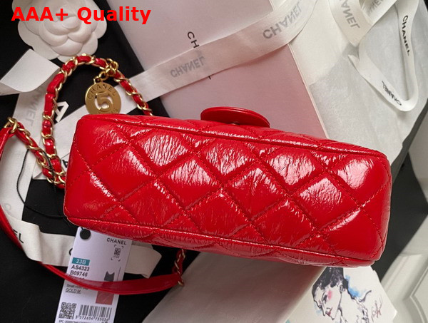 Chanel Small Hobo Handbag in Red Shiny Crumpled Calfskin Gold Tone Metal AS4323 Replica