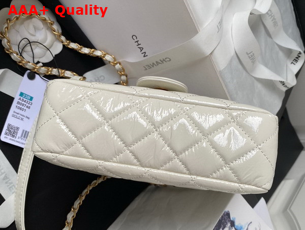 Chanel Small Hobo Handbag in White Shiny Crumpled Calfskin Gold Tone Metal AS4323 Replica