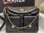 Chanel Small Messenger Bag in Black Calfskin Replica