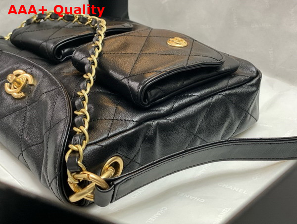 Chanel Small Messenger Bag in Black Calfskin Replica