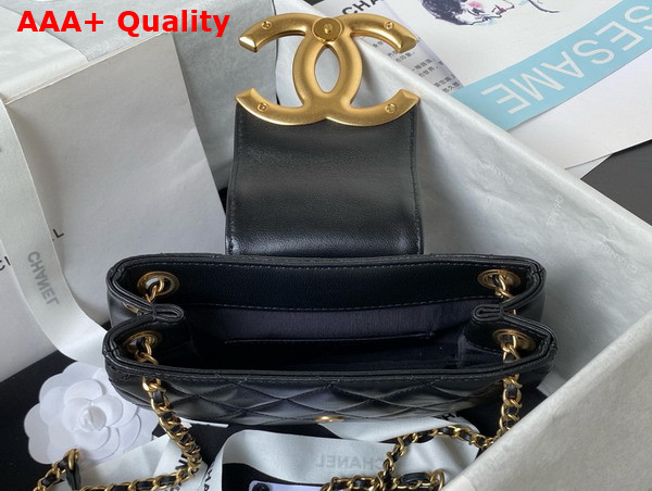 Chanel Small Messenger Bag in Black Lambskin AS4609 Replica