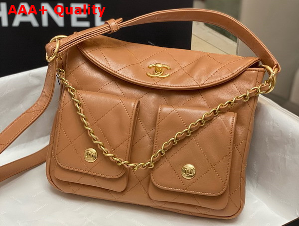 Chanel Small Messenger Bag in Brown Calfskin Replica